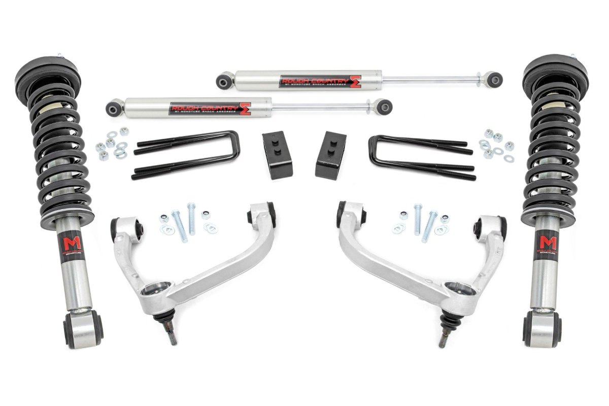 Ford F-150 Suspension Lift Kit - Rough Country - M1 Struts, Premium Forged Aluminum Control Arms - '09-'13